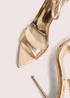 Public Desire Kelisa Gold Cracked Pu Pointed Toe Barely There Stiletto High Heels - Size 8 Image 4