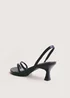Public Desire Helios Black Pu Asymmetric Toe Strap Sling Back Mid Heels - Size 5 Image 4