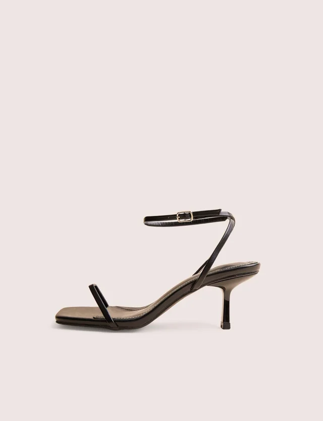 Public Desire Natalya Black Barely There Mid Heels