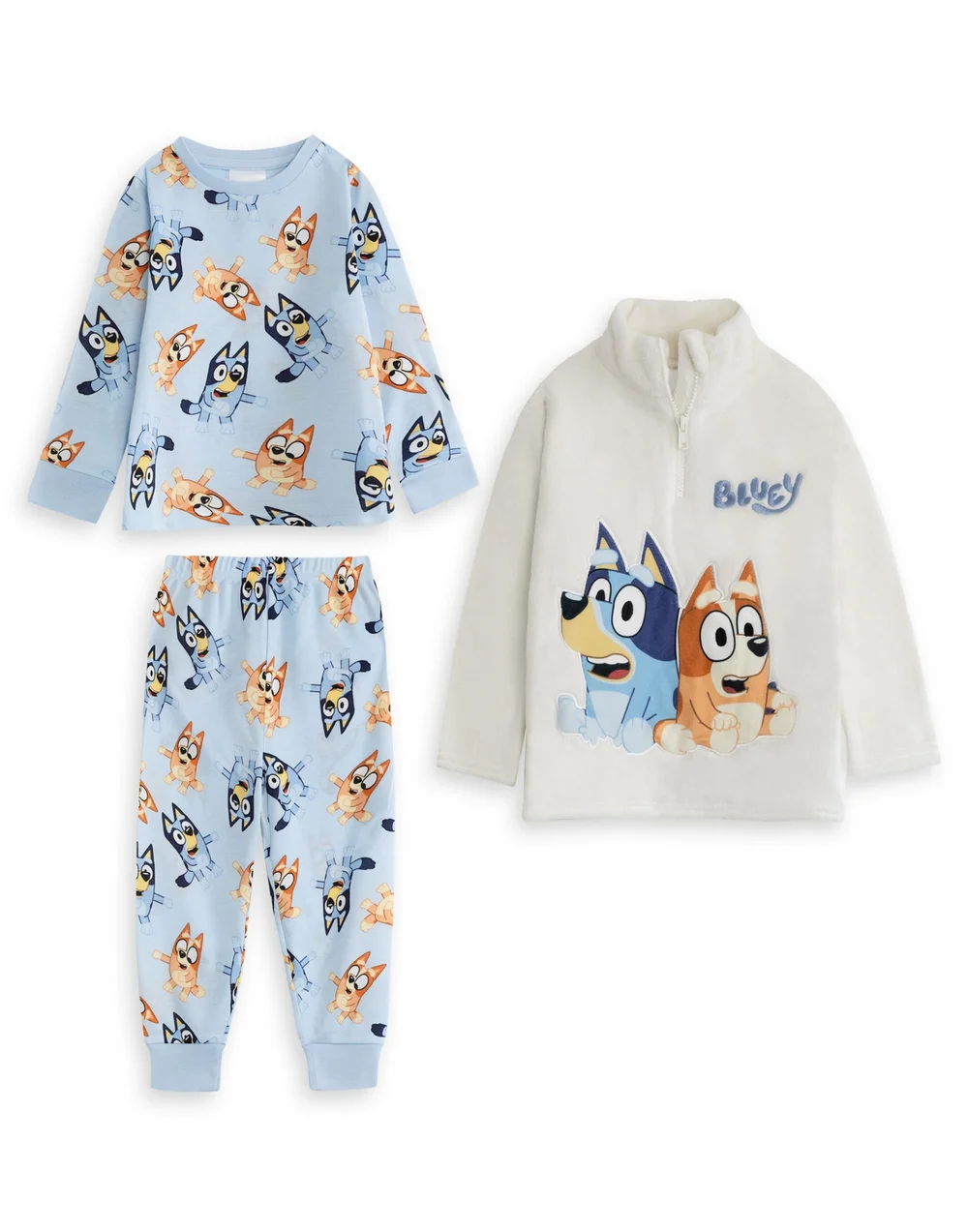 Vanilla Underground Bluey Kids Blue Pyjamas & Jumper (18mnths-7yrs) - Age 4-5 Years Image 1