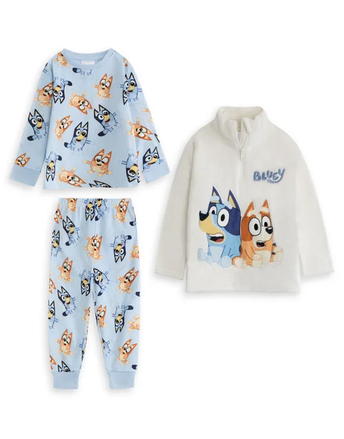 Vanilla Underground Bluey Kids Blue Pyjamas & Jumper (18mnths-7yrs) - Age 4-5 Years Image 1