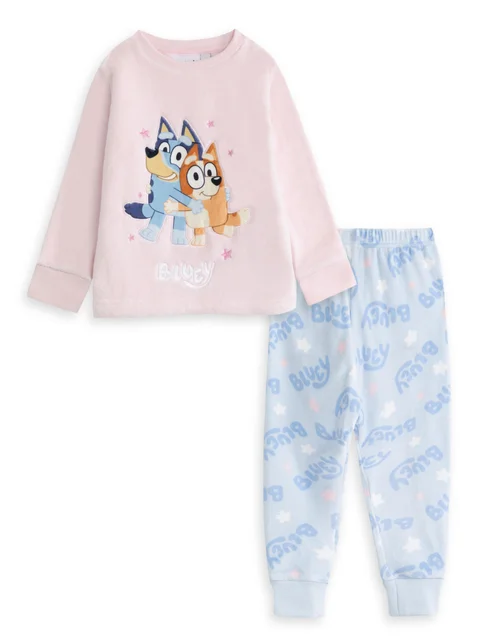 Vanilla Underground Bluey Kids Pink Pyjamas (18mnths-7yrs) - Age 2-3 Years Image 1