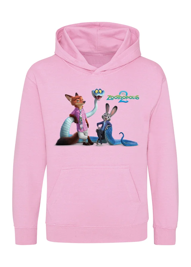 Ada & Ted Disney Zootropolis Characters Girls Pink Graphic Hoodie (3-13 Years)