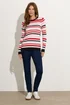 M&Co Pink Stripe Crew Neck Jumper - Size 18-20 Image 3