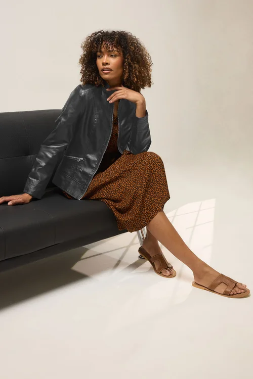 M&Co Black Faux Leather Jacket - 12 Image 2