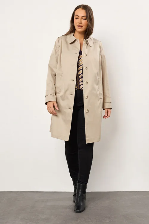 Evans Curve Natural Brown Trench Coat - 26-28 Image 1