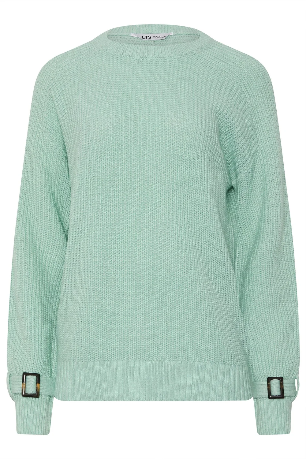 Long Tall Sally Green Knitted Buckle Sleeve Jumper - 22-24 Image 5