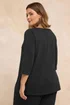 Evans Curve Black V-Neck Cotton Top - Size 18 Image 3