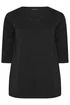 Evans Curve Black V-Neck Cotton Top - Size 18 Image 5