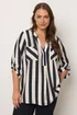 Evans Curve Navy Stripe Overhead Utility Shirt - Size 18 Image 3