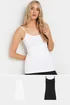 Long Tall Sally 2 Pack Black & White Cami Vest Tops - Size 14 Image 1