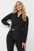 Long Tall Sally Black Fitted Cotton Shirt - Size 18 Image 1