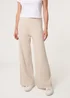 Blue Vanilla Beige Knitted Wide Leg Trousers - Medium/Large Image 1