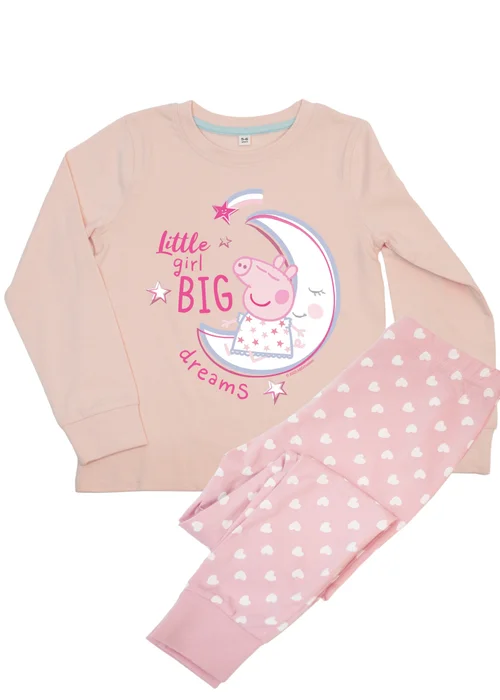 Ada & Ted Peppa Pig Little Girl Girls Pink Graphic Pyjamas (3-8 Years) - Age 6-7 Years Image 1