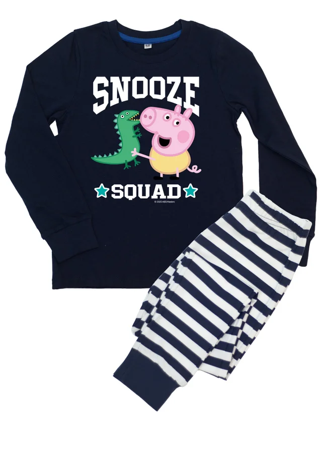 Ada & Ted Peppa Pig George Snooze Squad Boys Navy Graphic Pyjamas (3-8 Years)