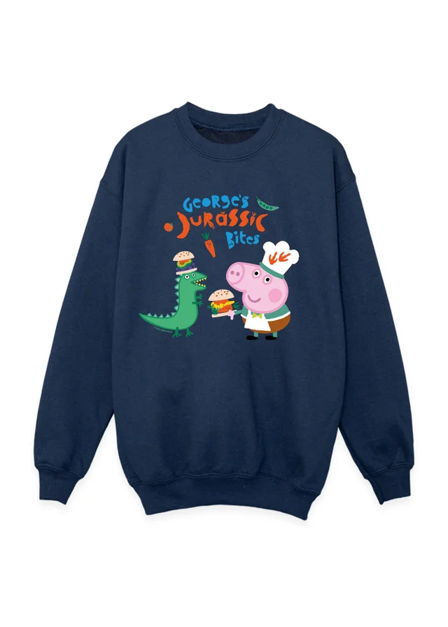 Ada & Ted Peppa Pig George Jurassic Boys Navy Blue Graphic Sweatshirt (3-13 Years)
