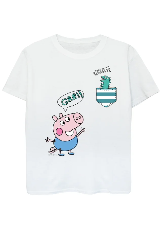 Ada & Ted Peppa Pig George Grr Boys White Graphic T-Shirt (3-13 Years)