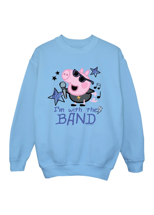 Ada & Ted Peppa Pig George Band Boys Baby Blue Graphic Sweatshirt (3-13 Years)