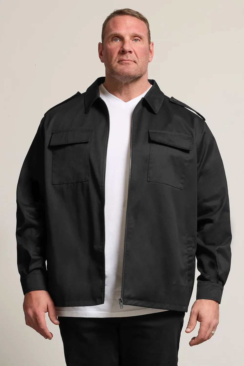 BadRhino Black Military Zip Through Overshirt - XL Image 2