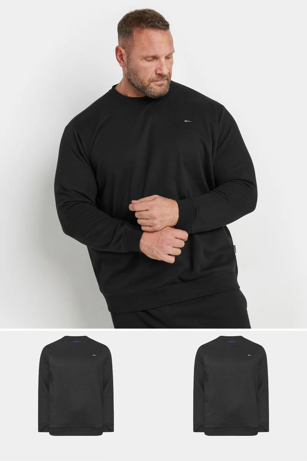 BadRhino 2 Pack Black Core Sweatshirts - Large Image 1