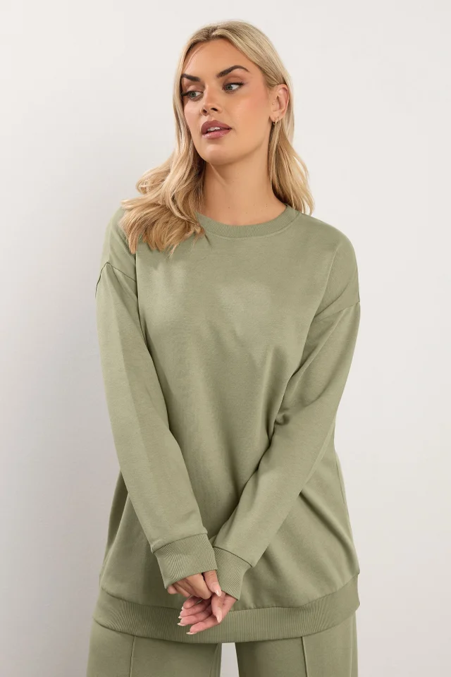 Yours Curve Light Khaki Green Sweatshirt