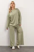 Yours Curve Light Khaki Green Sweatshirt - Size 20 Image 3