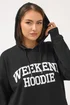 Yours Curve Black 'Weekend Hoodie' Slogan Hoodie - Size 18 Image 4