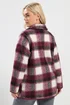 Yours Curve Burgundy Red Check Teddy Fleece Jacket - 14 Image 3