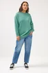Yours Curve Teal Blue Crew Neck Sweatshirt - 30-32 Image 2