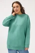 Yours Curve Teal Blue Crew Neck Sweatshirt - 30-32 Image 1