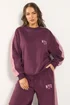 Yours Curve Burgundy Red 'NYC' Side Stripe Sweatshirt - 18 Image 3