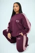 Yours Curve Burgundy Red 'NYC' Side Stripe Sweatshirt - 18 Image 1