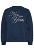 Yours Curve Navy Blue Embroidered 'New York' Slogan Sweatshirt - Size 22-24 Image 5