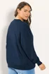 Yours Curve Navy Blue Embroidered 'New York' Slogan Sweatshirt - Size 22-24 Image 3