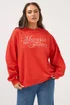 Yours Curve Red Embroidered 'Marseille France' Sweatshirt - Size 30-32 Image 2