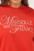 Yours Curve Red Embroidered 'Marseille France' Sweatshirt - Size 30-32 Image 5