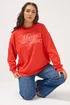Yours Curve Red Embroidered 'Marseille France' Sweatshirt - Size 30-32 Image 1