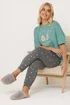Yours Curve Green 'Lets Avo Duvet Day' Cuffed Pyjama Set - Size 38-40 Image 2