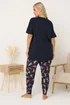 Yours Curve Navy Blue 'Mystic Midnight' Cuffed Pyjama Set - Size 30-32 Image 3