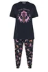 Yours Curve Navy Blue 'Mystic Midnight' Cuffed Pyjama Set - Size 30-32 Image 5