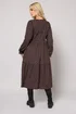 Yours Curve Chocolate Brown Polka Dot Textured Maxi Dress - Size 18 Image 3