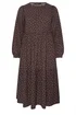 Yours Curve Chocolate Brown Polka Dot Textured Maxi Dress - Size 18 Image 5