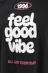Yours Active Curve Black 'Feel Good Vibe' T-Shirt - Size 30-32 Image 5
