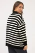 Yours Curve Black Scallop Stripe Quarter Zip Jumper - Size 22-24 Image 4