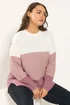 Yours Curve Pink & Cream Colourblock Stripe Jumper - Size 22-24 Image 1