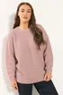 Yours Curve Light Pink Waffle Knit Jumper - Size 18-20 Image 2