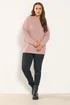 Yours Curve Light Pink Waffle Knit Jumper - Size 18-20 Image 3