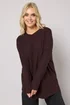 Yours Curve Chocolate Brown Soft Touch Jumper - Size 18 Image 1