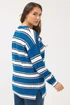 Yours Curve Blue Stripe Knitted Jumper - Size 18-20 Image 3