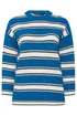 Yours Curve Blue Stripe Knitted Jumper - Size 18-20 Image 5